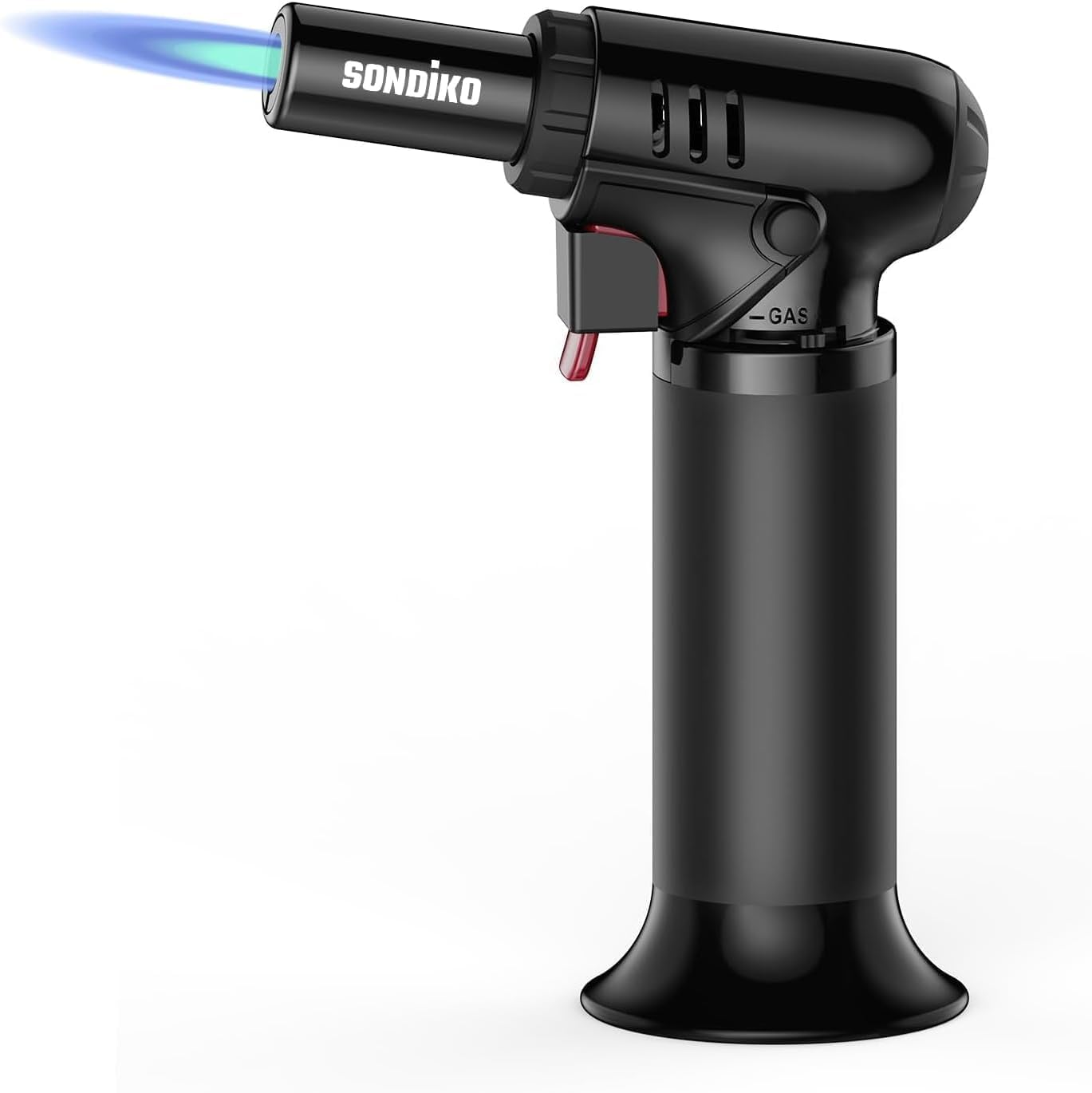 Sondiko Butane Torch with Fuel Gauge S907, Refillable Soldering Torch Lighter with Adjustable Flame for Welding, Resin Art, Industrial(Butane Gas Not Included)