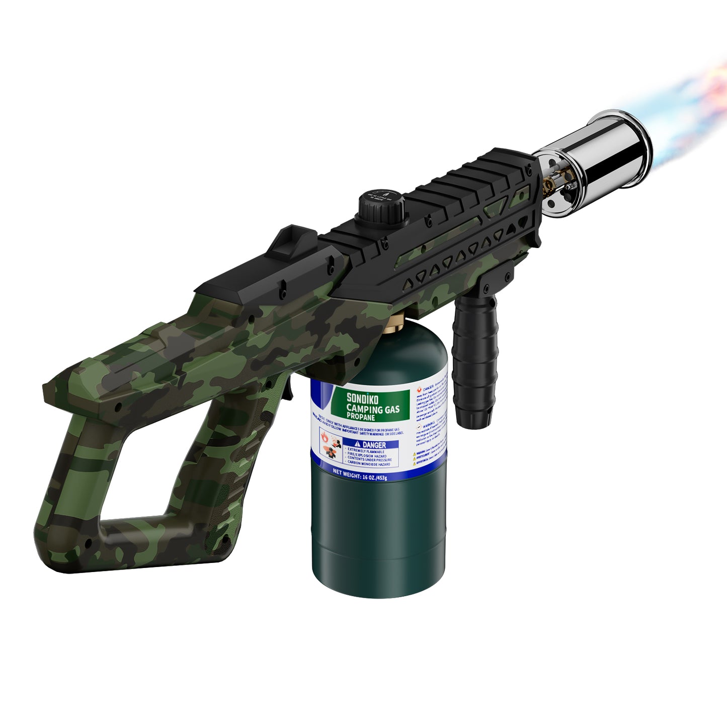 Sondiko Powerful Cooking Propane Torch Head, Culinary Torch Campfire Starter, Adjustable Weed Torch Burner for Searing Steak, BBQ, Welding (Propane Tank Not Included)