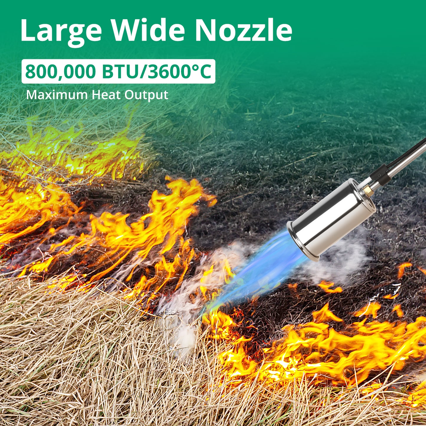 Sondiko Propane Torch Weed Burner, High Output 1,200,000 BTU Weed Torch Flamethrower, Heavy Duty Blow Torch with Flame Control and Turbo Trigger Push Button Igniter For Garden Wood Ice Snow Road