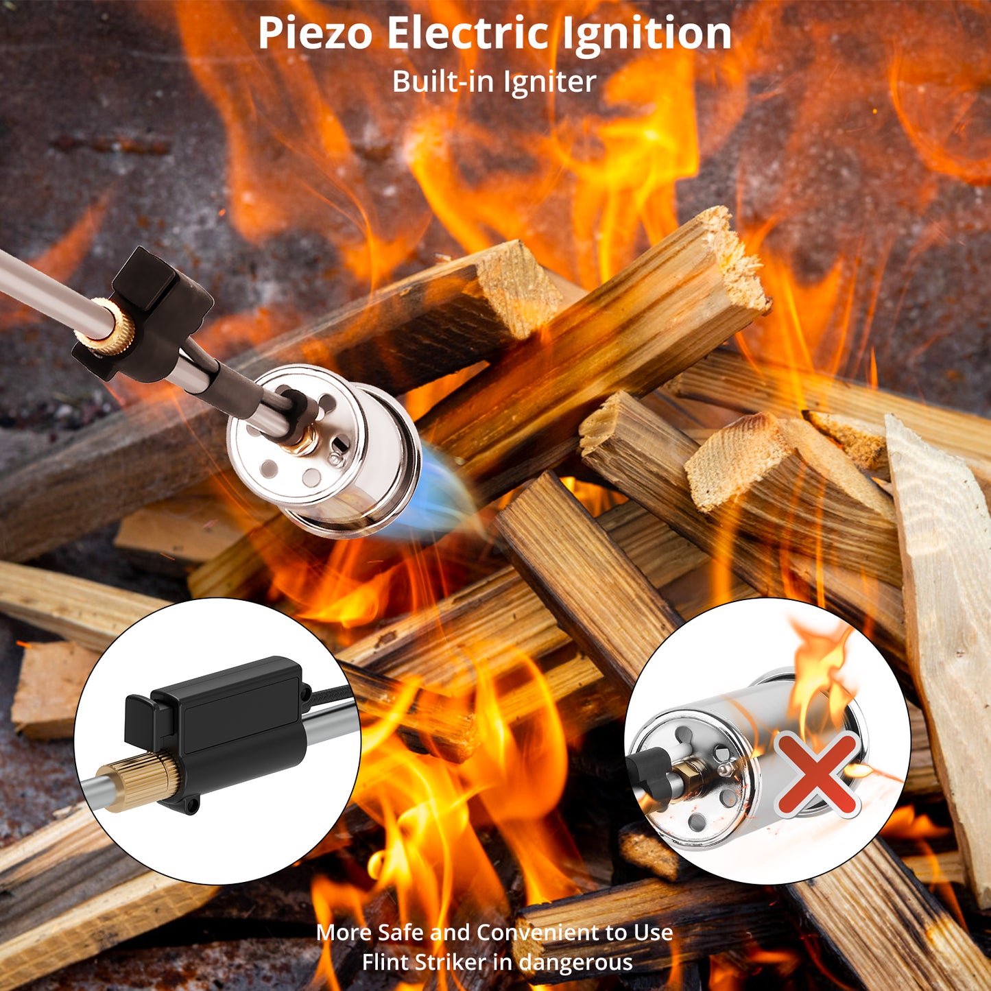 Sondiko Propane Torch Weed Burner, High Output 1,200,000 BTU Weed Torch Flamethrower, Heavy Duty Blow Torch with Flame Control and Turbo Trigger Push Button Igniter For Garden Wood Ice Snow Road